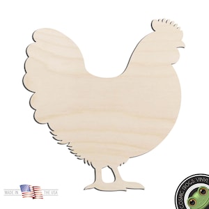 Chicken Hen #1 Laser Cut Out Unfinished Wood Shape Craft Supply