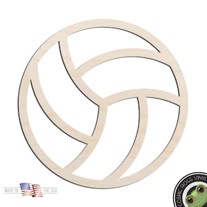 Volleyball Laser Cut Out Unfinished Wood Shape Craft