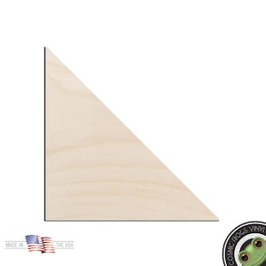 Isosceles Right Triangle Laser Cut Out Unfinished Wood Shape Craft Supply