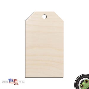 Gift Tag #1 Laser Cut Out Unfinished Wood Shape Craft