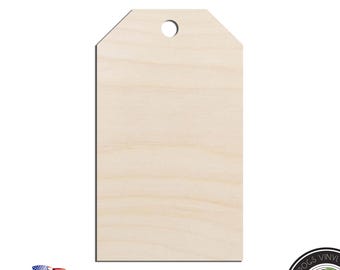 Gift Tag #1 Laser Cut Out Unfinished Wood Shape Craft