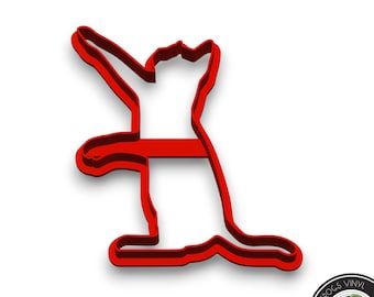 Cat Reaching Shaped Cookie Cutter - Polymer Clay Cutters - Ceramic Clay Cutters - Fondant Cutters