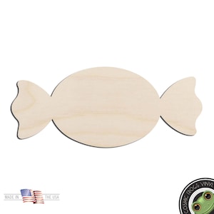 Wrapped Candy Laser Cut Out Unfinished Wood Shape Craft Supply