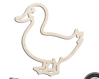 Duck Outline Laser Cut Out Unfinished Wood Shape Craft Supply