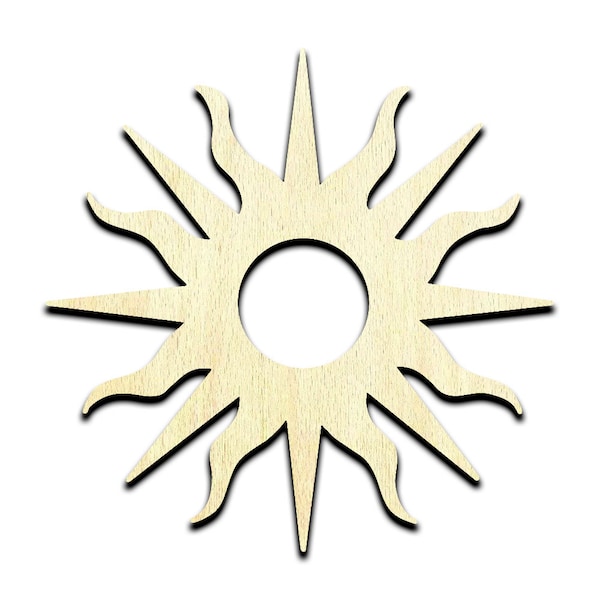 Sun Laser Cut Out Unfinished Wood Shape Craft Supply