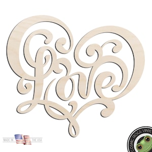 Love #5 Laser Cut Out Unfinished Wood Shape Craft Supply