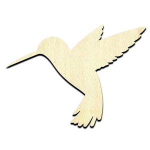 Humming Bird Laser Cut Out Unfinished Wood Shape Craft