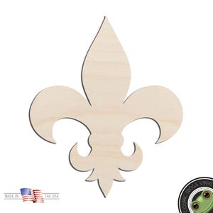 Fleur De Lis Laser Cut Out Unfinished Wood Shape Craft Supply