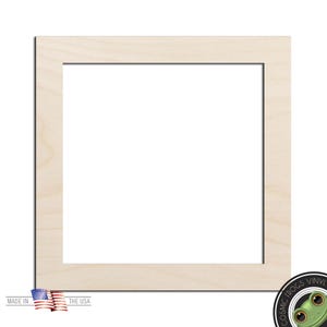 Square Frame Laser Cut Out Unfinished Wood Shape Craft Supply
