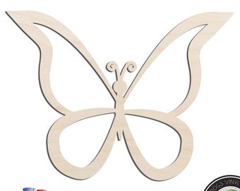 Butterfly Outline Laser Cut Out Unfinished Wood Shape Craft Supply
