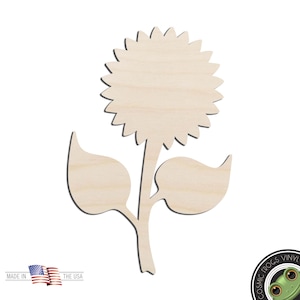 Sunflower Laser Cut Out Unfinished Wood Shape Craft Supply