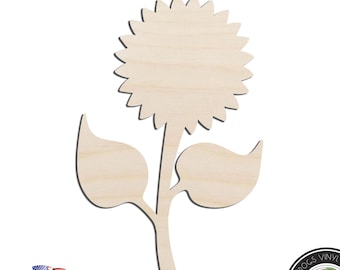 Sunflower Laser Cut Out Unfinished Wood Shape Craft Supply