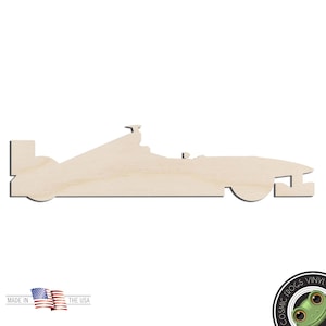 F1 Race Car Laser Cut Out Unfinished Wood Shape Craft Supply