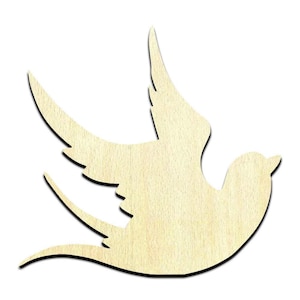 Swallow Bird #3 Laser Cut Out Unfinished Wood Shape Craft Supply