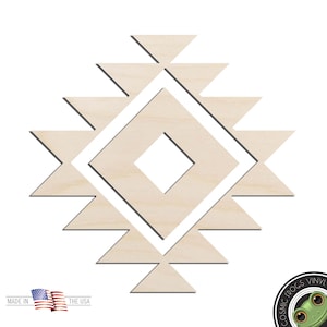 Aztec Diamond Laser Cut Out Unfinished Wood Shape Craft Supply
