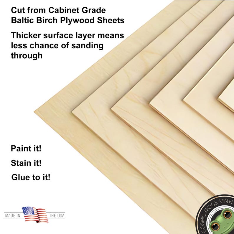 Your laser cut shape is cut from premium baltic birch