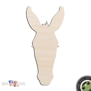 Donkey Head Laser Cut Out Unfinished Wood Shape Craft Supply