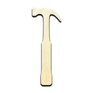 Hammer Laser Cut Out Unfinished Wood Shape Craft Supply