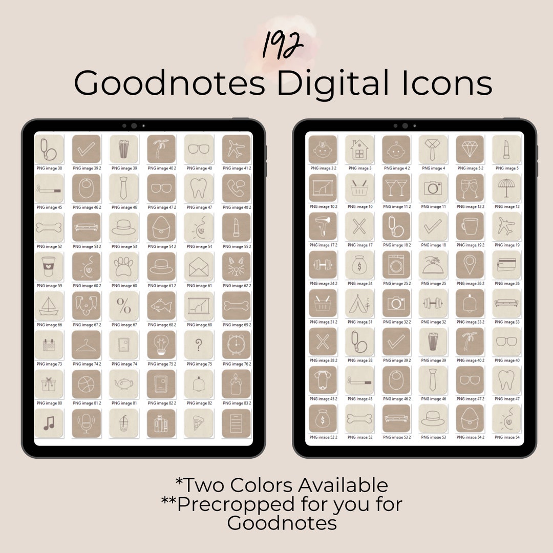 Daily Icons Digital Stickers for Digital Planners, Pre-cropped Pngs for ...