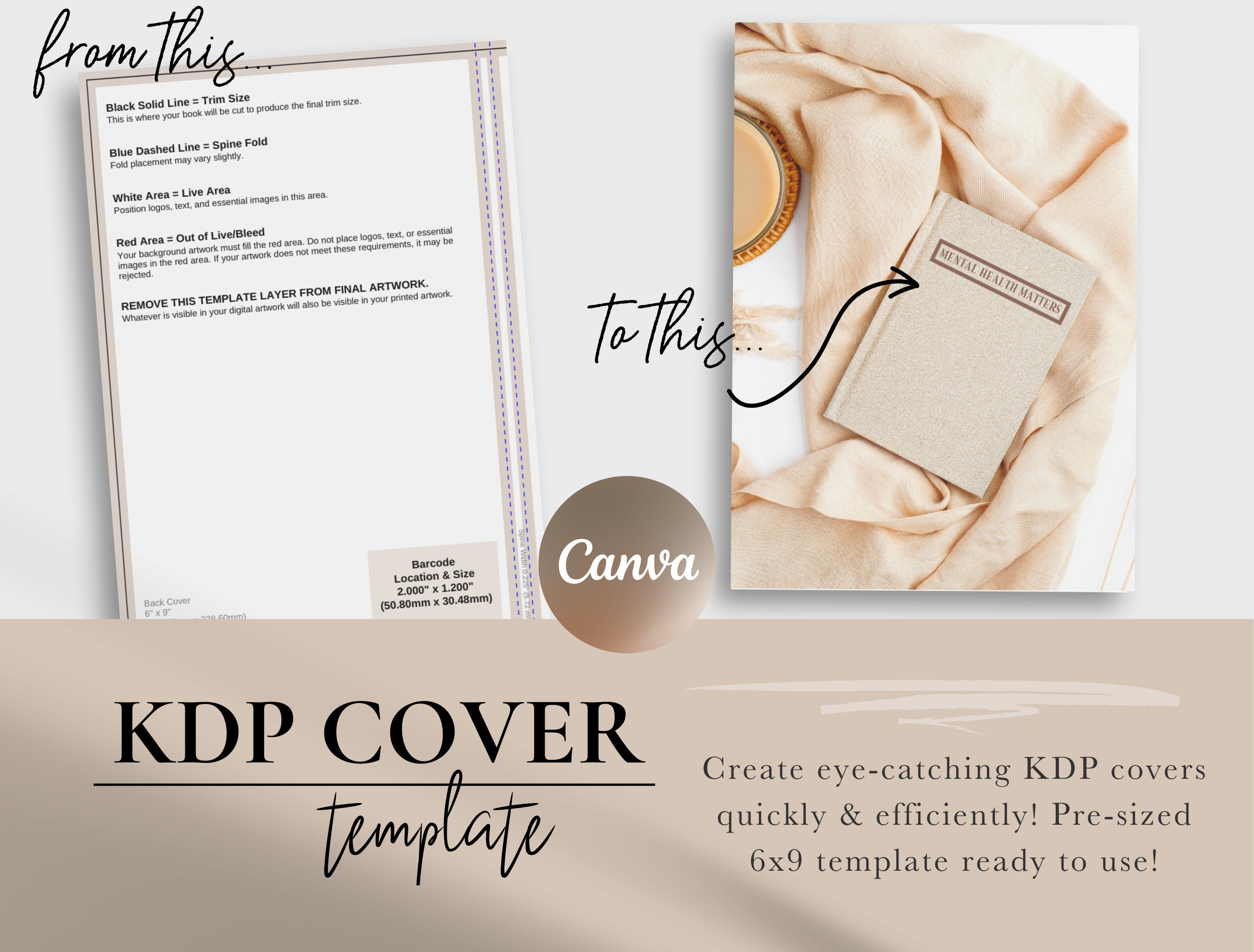 KDP Template, Canva Template, KDP Cover, KDP Journal, Amazon, Kindle