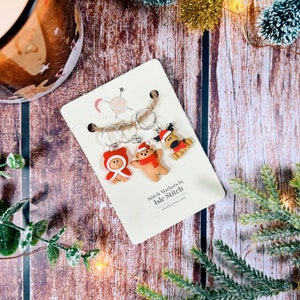 Three Fun Festive Stitch Markers with your Choice of Findings for all your Knitting and Crochet Needs! Optional FREE Storage Bag
