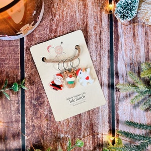 Three Fun Festive Stitch Markers with your Choice of Findings for all your Knitting and Crochet Needs! Optional FREE Storage Bag