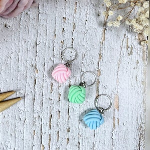 Set of Three Yarn Ball Stitch Markers for Knitting and Crochet Progress Keepers With Choice of Findings Cute Gift for Knitters & Crocheters