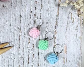 Set of Three Yarn Ball Stitch Markers for Knitting and Crochet Progress Keepers With Choice of Findings Cute Gift for Knitters & Crocheters