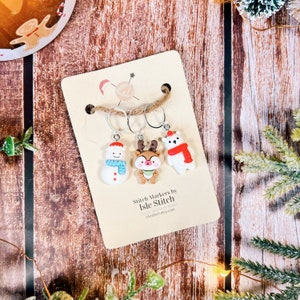 Three Fun Festive Stitch Markers with your Choice of Findings for all your Knitting and Crochet Needs! Optional FREE Storage Bag