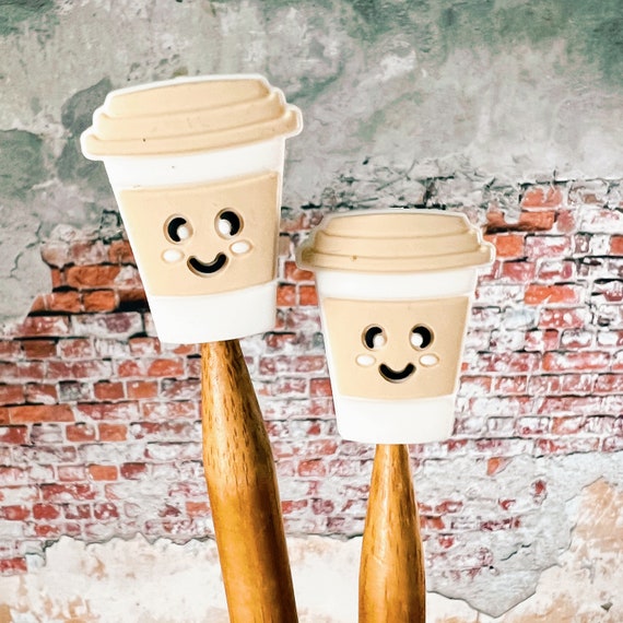 Latte Coffee Cup Stitch Stoppers Knitting Needles Point Protectors