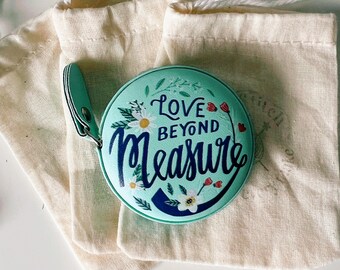 Love Beyond Measure Tape Measure Measure Leather Look 1.5m  60" Measure Retractable Tape Measure for Sewing, Knitting, Crocheting, Quilting