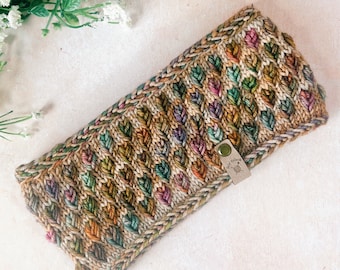 A New Leaf Headband and Brim Beanie Knitting Pattern, Digital Download Leaf Stitch Knitting Pattern for Super Bulky to Aran Weight Yarn