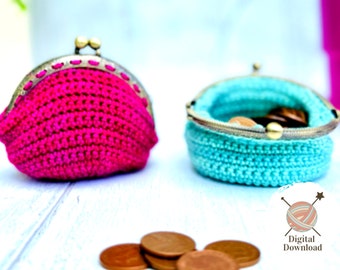 Penny Pocket Coin Purse Crochet Pattern, Digital Download Crochet Purse Pattern, Includes US and UK Crochet Terms