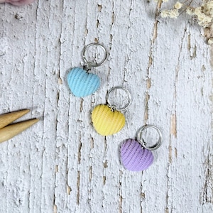 Set of Three Cable Heart Stitch Markers for Knitting, Crochet Progress Keepers With Choice of Findings Cute Gift for Knitters & Crocheters