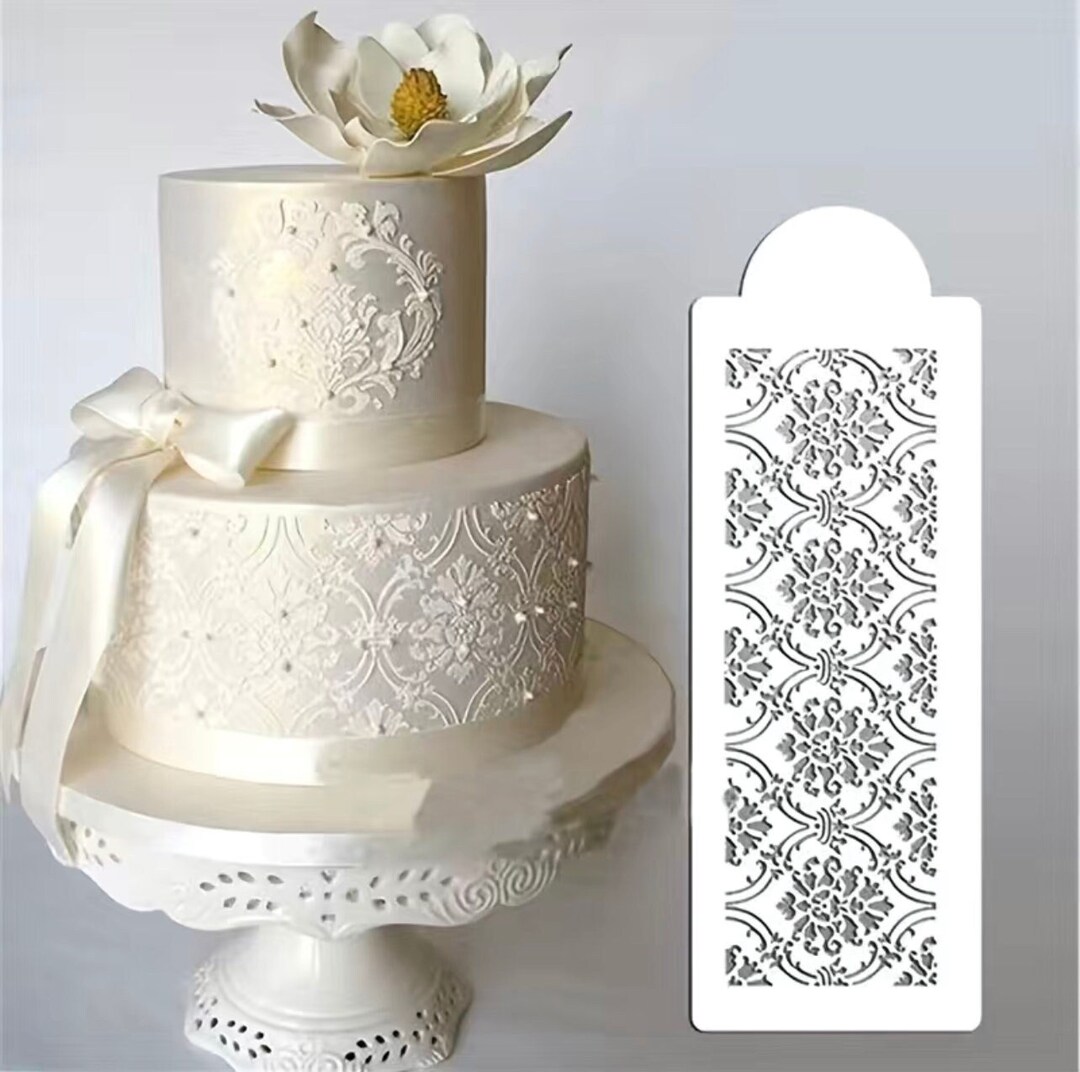 Vintage Flower Cake Stencils for Cake Decoration Pattern Cake Decorating Stencils Mold, Plastic