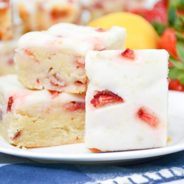 BEST RECIPE For Sweet and Tangy Strawberry Lemon Blondies Recipe (Digital Download)+FREE Cake Business Bundle