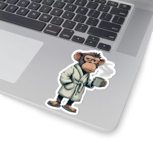 Coffee Monkey Stickers: Fun Laptop Decals, Unique Art