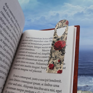 Segnalibro floreale vintage: alluminio con motivo a rosa