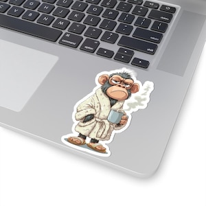 Funny Monkey Kiss-Cut Stickers: Quirky Animal Decals