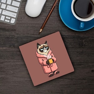 Grumpy Cat Coaster: Funny Home Decor, Coffee Table Essential