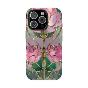 Stained Glass Lotus Flower iPhone Case: Floral Tough Case