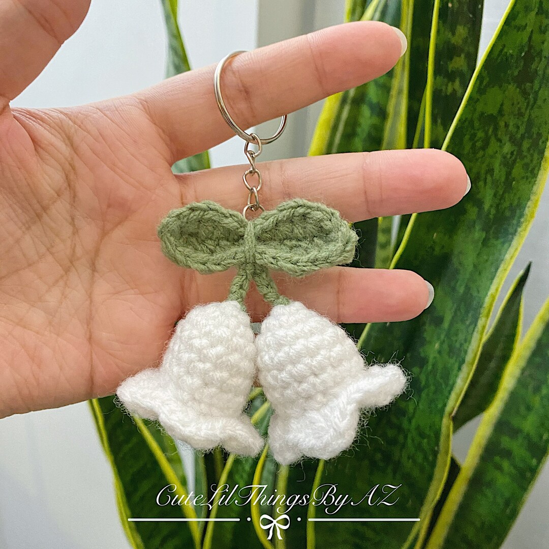 Lily of the Valley Crochet Brooch Dangle Drop Flower Earrings Dainty
