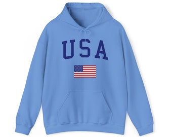USA Hoodie, USA Sweatshirt, 4th of July Sweatshirt, USA Crewneck, July 4 Crewneck, Retro America Sweatshirt, Trendy Hoodies