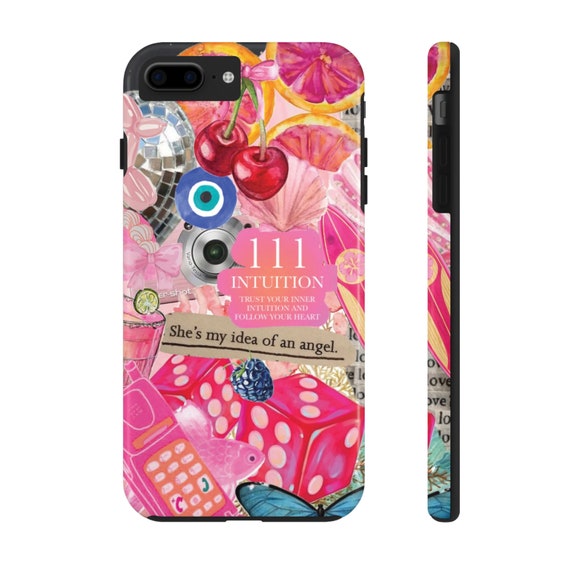 Girly Pink Collage Phone Case, Scrapbook Aesthetic iPhone 11 12 13