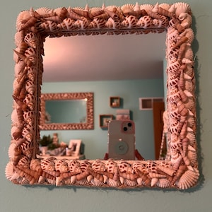 Small Square Simple Seashell Mirror