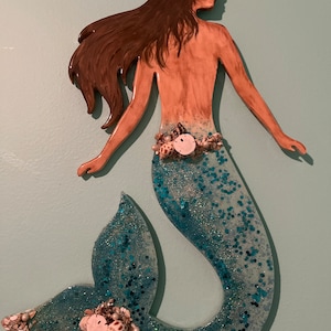 Bling with pearls Mermaid Wall plaque