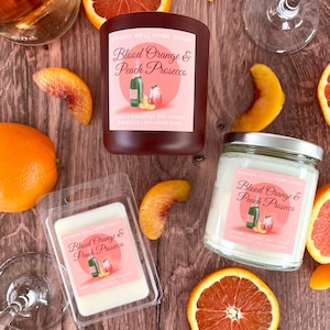 Peach Prosecco Candle, 8oz Candle, Luxury Candle, Ceramic Tumbler Candle, Candle for Gift, Fruity Candle, Unique Candle,Wax Melts, Galentine