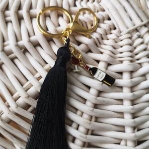 Red wine handbag accessory Red wine charm Tassel Bag charm