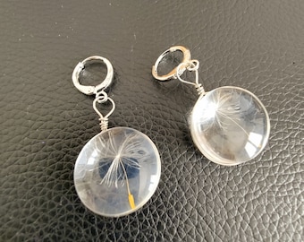 Dandelion earrings Minimalist jewelry Nature inspired earrings