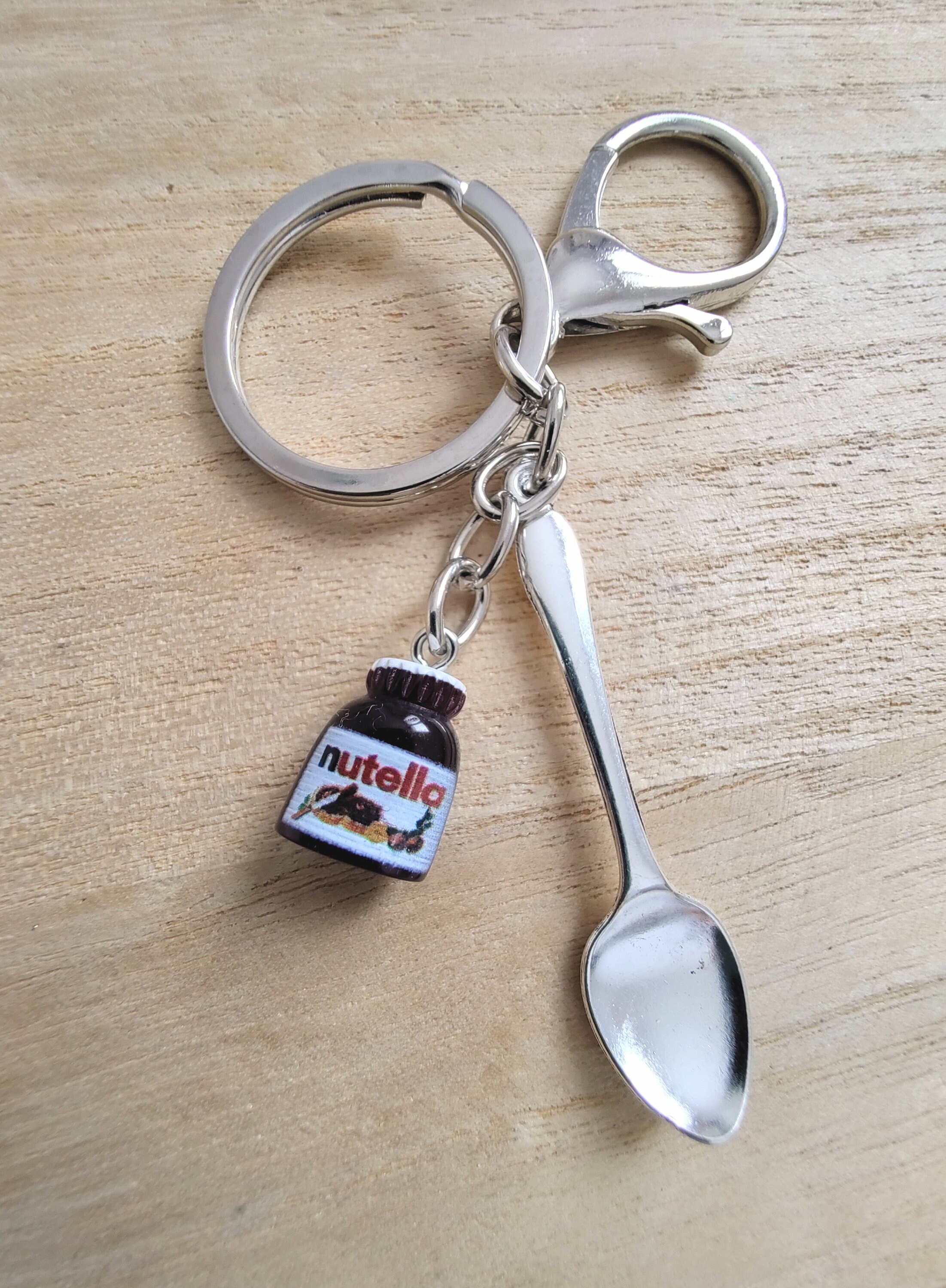 Key Chain Choco Chocolate Spread Jar and Spoon Keychain Breakfast Lover Gift Chocoholic ...
